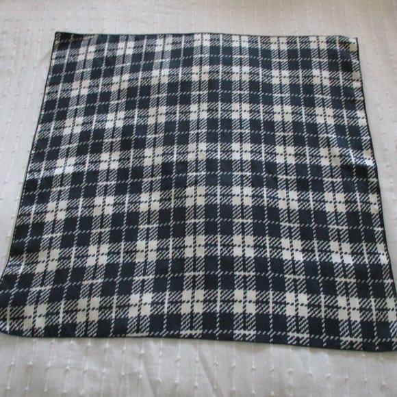 Black & white buffalo check silk scarf - Picture 2 of 5